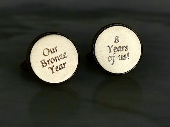 Pair of Personalised Engraved Bronze Cufflinks