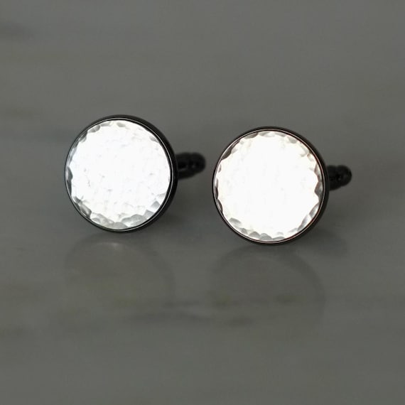 Engraved Secret message silver Cuff links