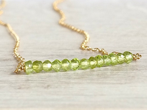 Delicate August Birthday Peridot Necklace