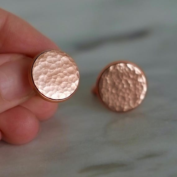 Secret message engraved copper cufflinks