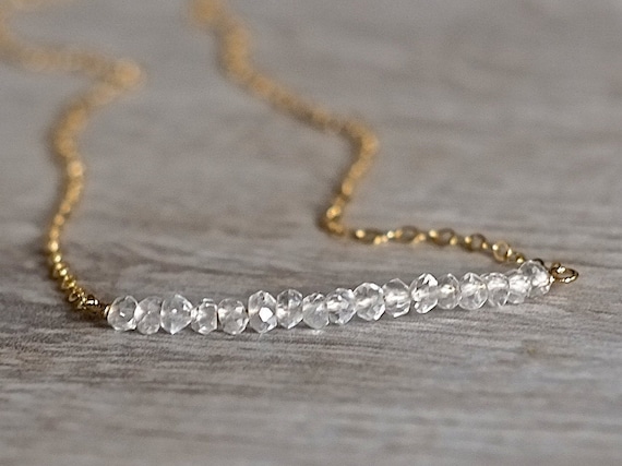 Delicate April Birthday Crystal Necklace