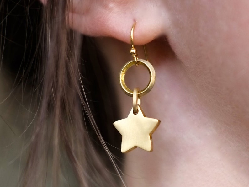Gold Star Earrings image 1
