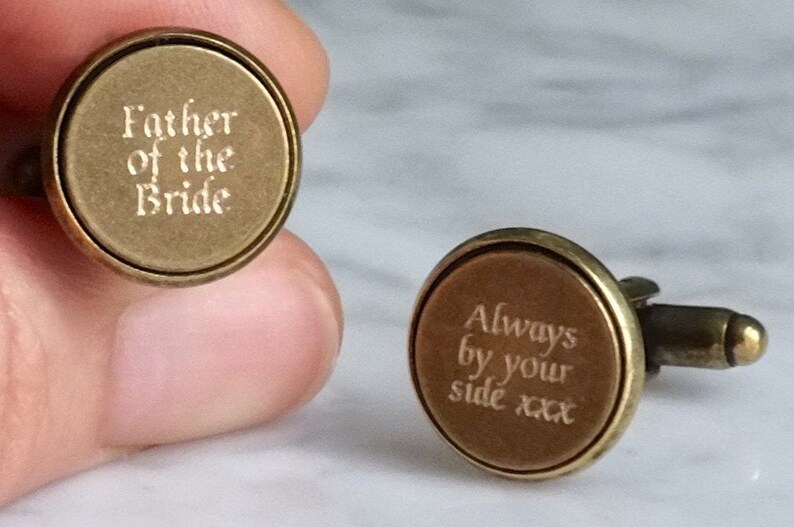 Pair of Engraved Bronze Cufflinks image 3