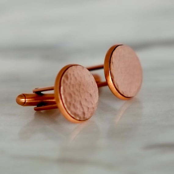 Secret message engraved copper cufflinks