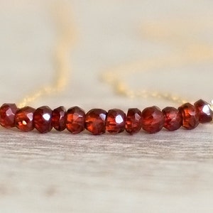 Delicate January Birthstone Garnet Necklace