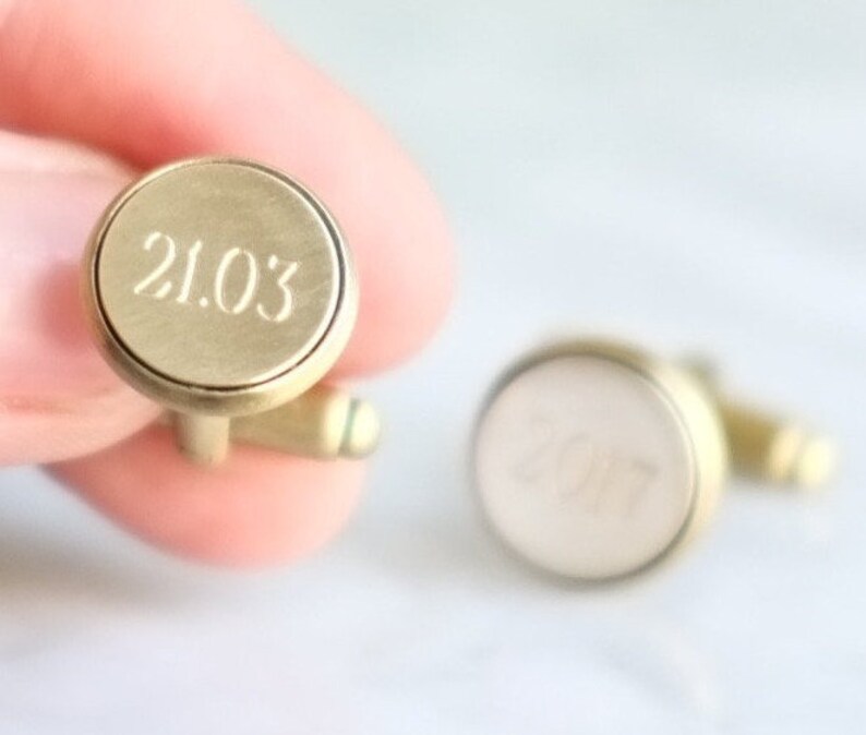 Pair of Personalised Engraved Bronze Cufflinks image 2