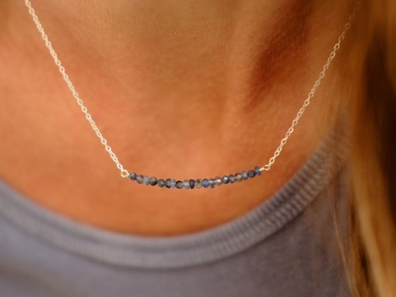 Delicate September Birthday Sapphire Necklace