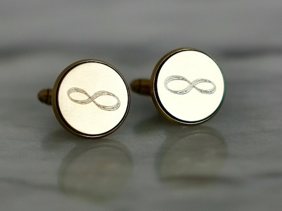 Hand made Solid Bronze or Copper Infinity Cuff links