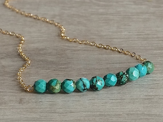 Delicate December Birthday Turquoise Necklace