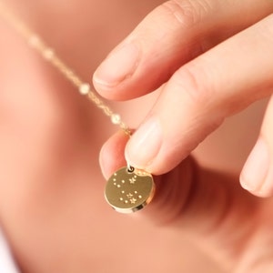Gold Star Constellation Necklace without birthstone
