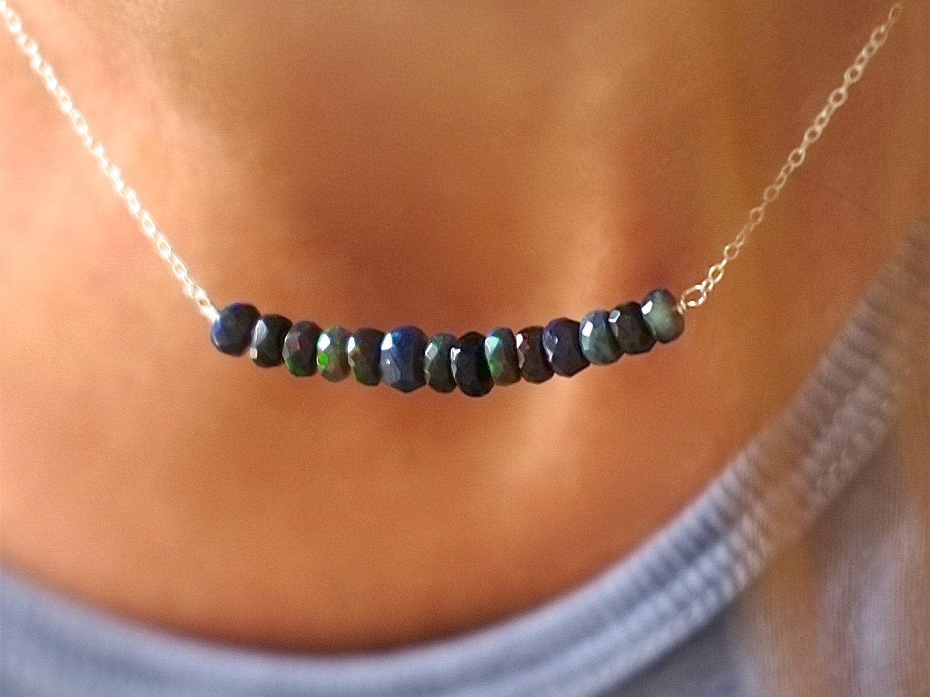 Real Black Opal Necklace