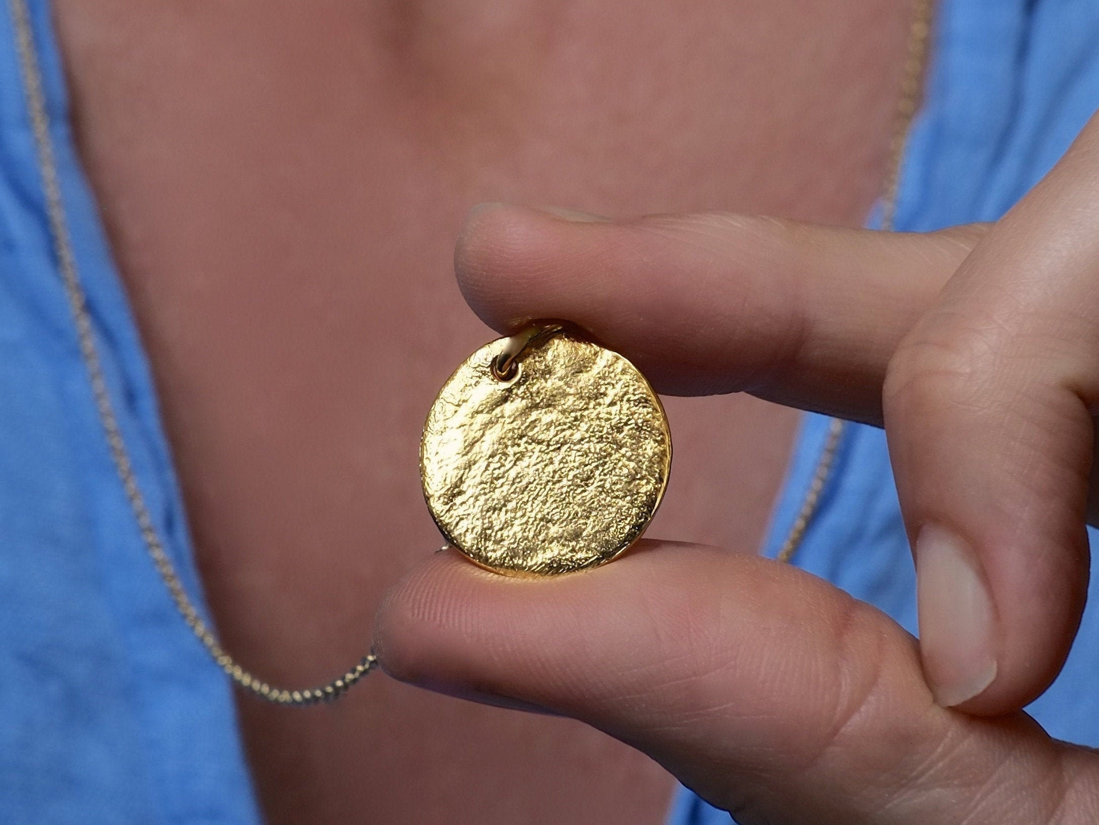 Personalised Textured Nugget Necklace