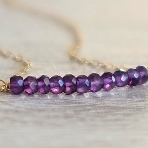 Delicate February Birthday Amethyst Necklace