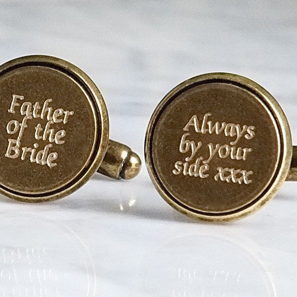 Pair of Engraved Bronze Cufflinks