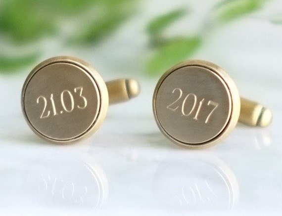 Pair of Personalised Engraved Bronze Cufflinks