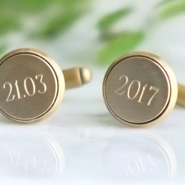 Pair of Personalised Engraved Bronze Cufflinks