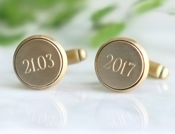 Pair Of Personalised Engraved Bronze Cufflinks