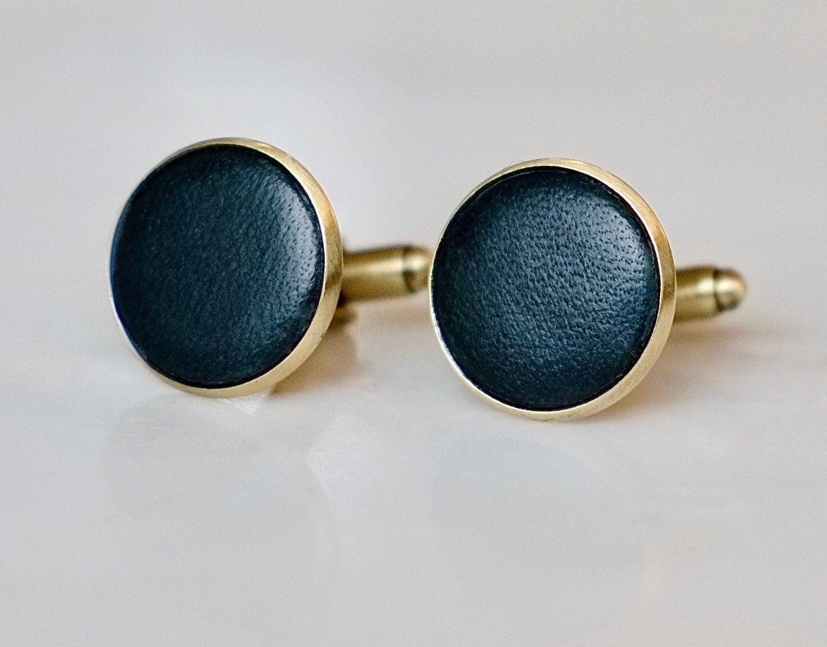 Pair Of Real Leather Cufflinks