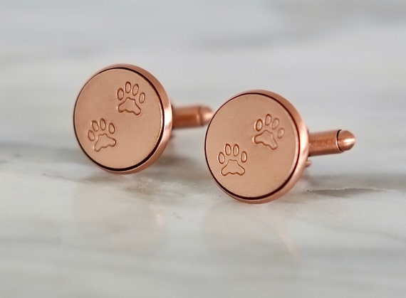 Bronze or Copper Paw print Cufflinks