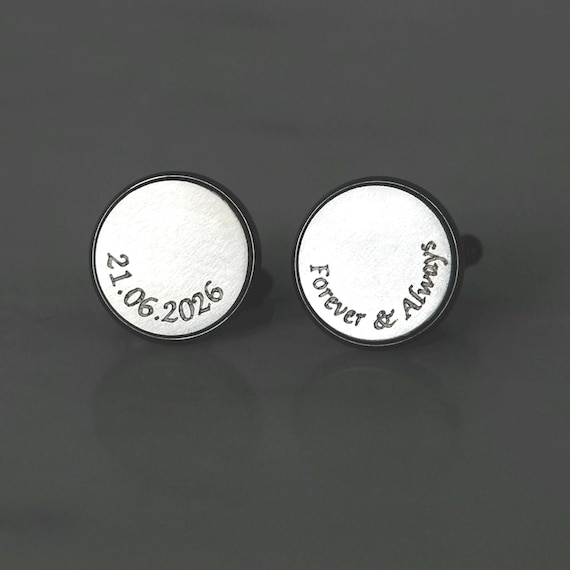 Silver curve engraved cufflinks