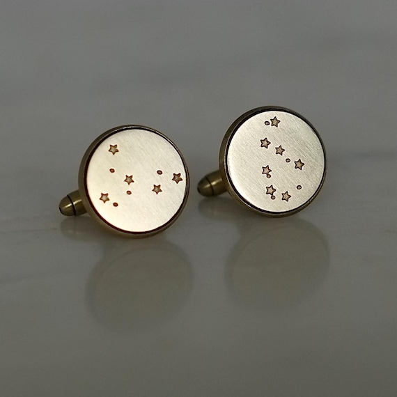 Solid bronze constellation cuff links
