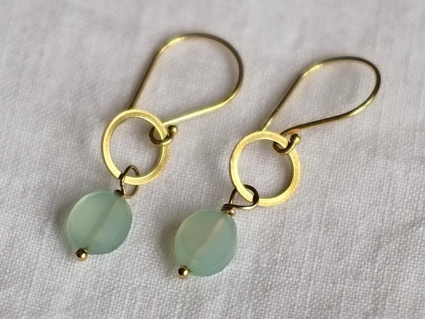 Birthstone & Gold Circle Earrings