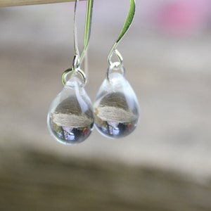 Teardrop earrings Glass drop earrings Beaded earrings Transparent earrings