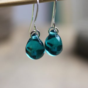 Teal earrings Teardrop earrings Beaded earrings