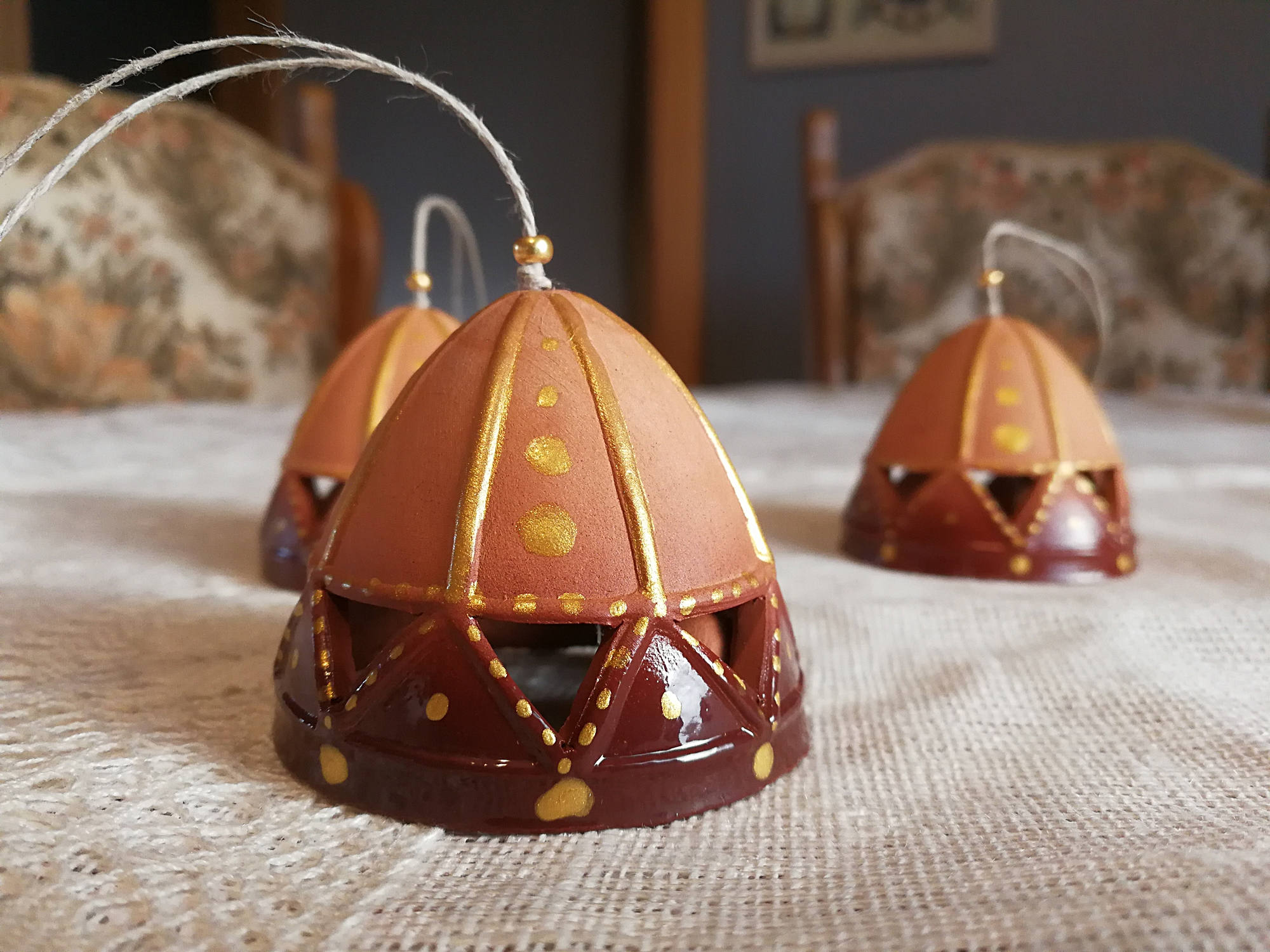Clay bell Jingle bells Hand painted bell Christmas bells Handmade bell