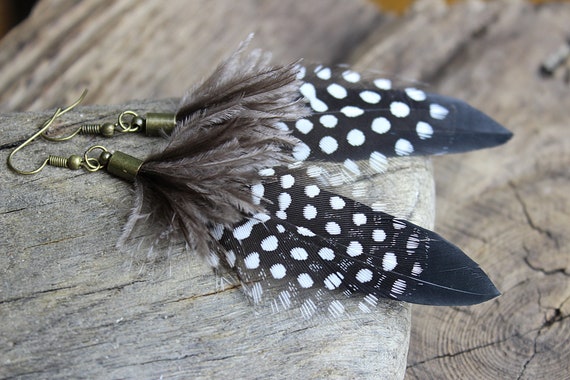 Feather earrings etsy cheap