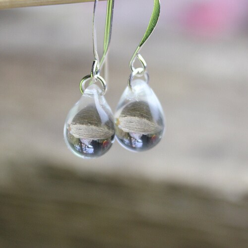 Teardrop Glass Earrings, Beaded Dangle Earrings