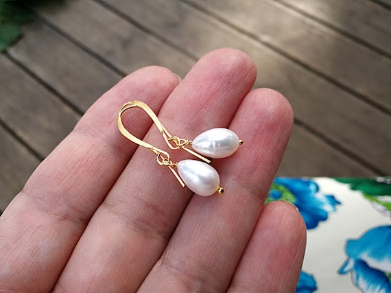 Pearl Earrings Design - Designer Danglers - American Diamond Earrings Online  - Myra Crystal Pearl Long Earrings by Blingvine