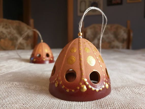 Clay bell Jingle bells Hand painted bell Christmas bells Handmade bell