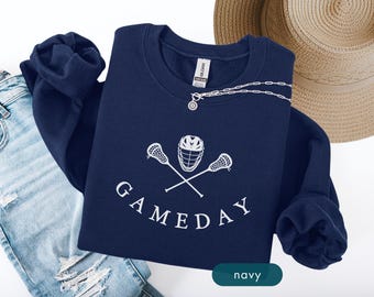 Lacrosse game day sweatshirt, Christmas gift for mom or dad, Personalized clothing