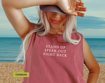 Stand up speak out fight back 4th of July protest tank top Bold political quote shirt Activist tank top Comfort colors tank top Protester