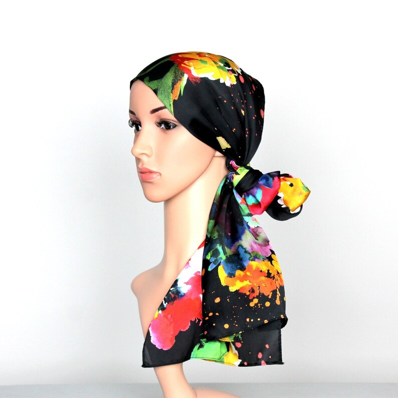 Head Scarf For Women Chemo Headwear Turban Head Wrap Satin Etsy