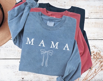 Cute Mama Shirt Comfort colors tshirt Long sleeve Christmas mom gift Mothers day