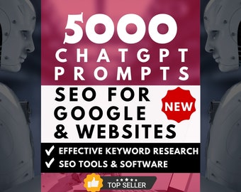 ChatGPT prompts for Google and Website SEO, Chat GPT prompts bundle for online business, Keyword research tools and software Google SEO tips