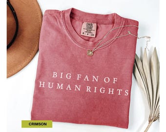 Big Fan Of Human Rights Shirt, Comfort colors tshirt, Equality & Social Justice apparel, Political Protest tee, Women activist colothing
