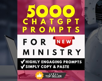 ChatGPT prompts for ministry Sermon notes planning Bible verse study Christian church leadership Pastor gifts ideas Chat gpt prompts bundle