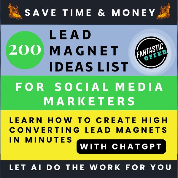 Lead magnet ideas for Social Media Marketers ChatGPT prompts for content creation Digital marketing freebie Passive income with Chat gpt