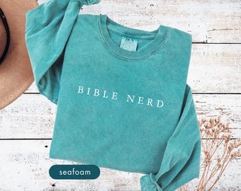 Bible Nerd Shirt, Funny Christian Apparel, Bible Study Teacher tshirt For Church Group, Faith Based Gifts For Believers Comfort colors Adult