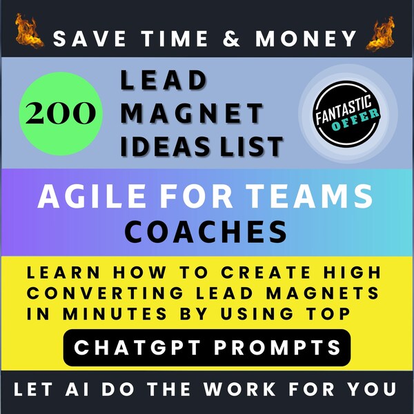 Lead magnet ideas Agile for Teams coach ChatGPT prompts Coaching business Digital marketing freebie template Passive income with Chat gpt