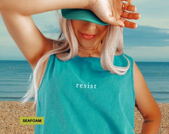 Resist shirt Comfort colors tank top Protest political quote tee Funny politics meme shirts Pro democracy tshirt Political gift Activist tee