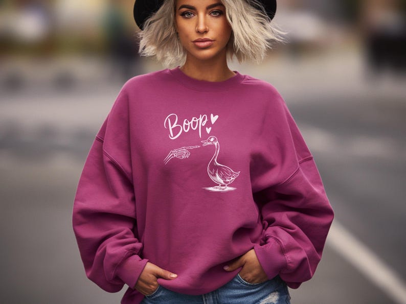 Funny Goose Sweatshirt Women's Sweatshirts Trendy Boop Sweatshirt Cozy