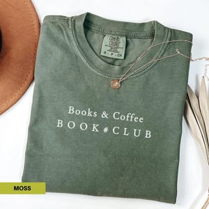 Books and coffee Book club shirt Funny book lover gift Reading shirt Comfort colors Bookworm shirt Librarian t-shirt Reading Womens tee