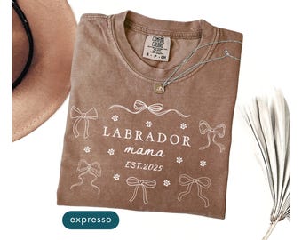 Labrador mama shirt, Comfort colors tshirt, Gotcha day gift for new dog owner, Dog mom tshirt, Personalized breed and year
