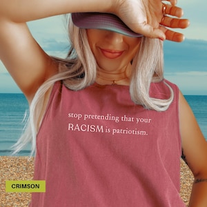 Political quote tank top Bold statement anti racism shirt Activist feminist protest shirt Immigration shirt Comfort Colors tank tops gifts