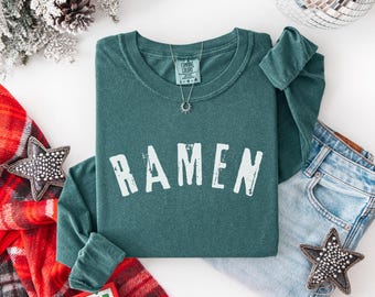 Ramen Long Sleeve Shirt, Comfort colors tshirt, Asian Food lovers, Noodle Addict, Chef t-shirt, Chinese food lover gift
