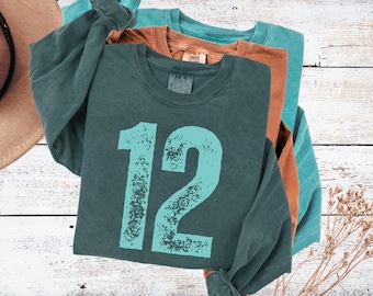Custom football number shirt Comfort colors long sleeve shirt Custom number shirt College football shirt Football season Mama shirt Game day